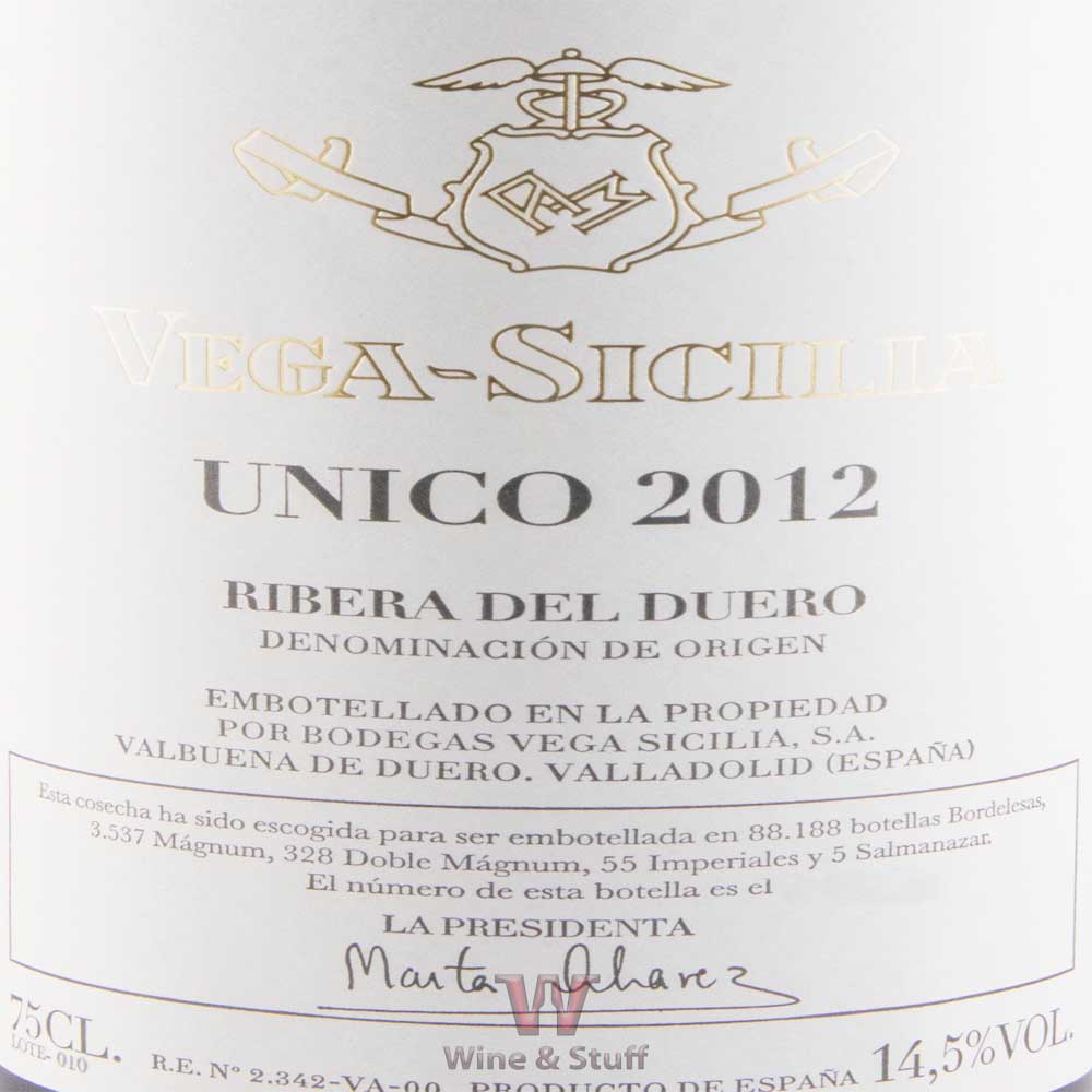 Vega Sicilia Unico Ribera del Duero 2012 Tinto