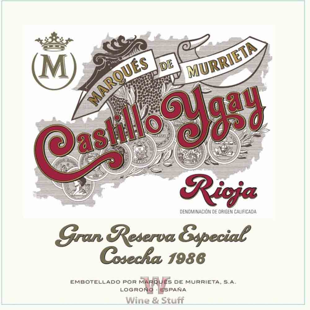 Castillo Ygay Gran Reserva Especial Marqués Murrieta 1986 Branco