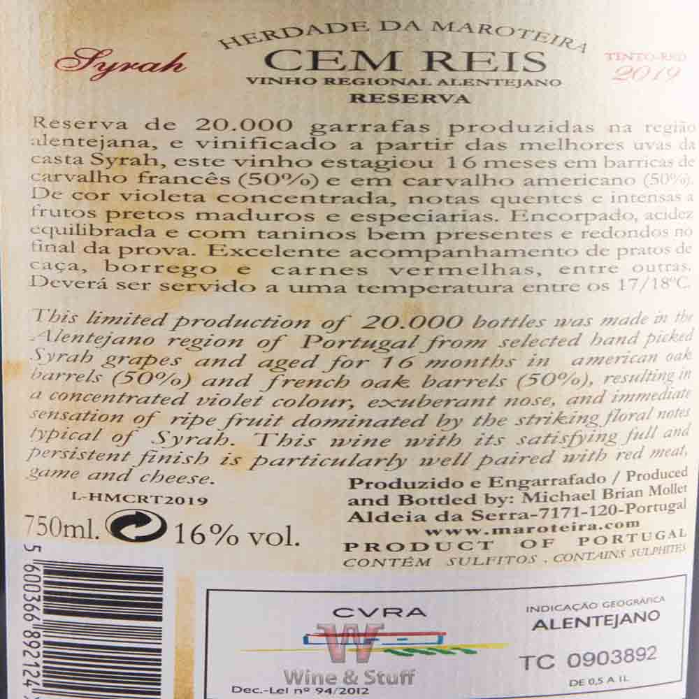 Cem Reis Reserva Syrah 2019 Red