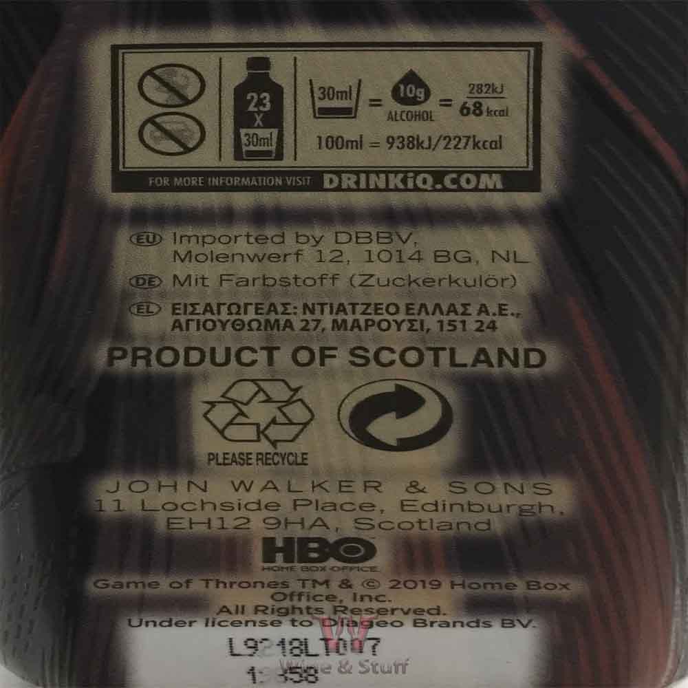 Johnnie Walker A Song Of Fire Game Of Thrones