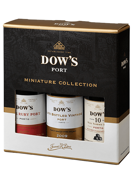 Packen Sie 3 Dow's Lbv Porto-Flaschen + Ruby + 10 Jahre 0,05 l